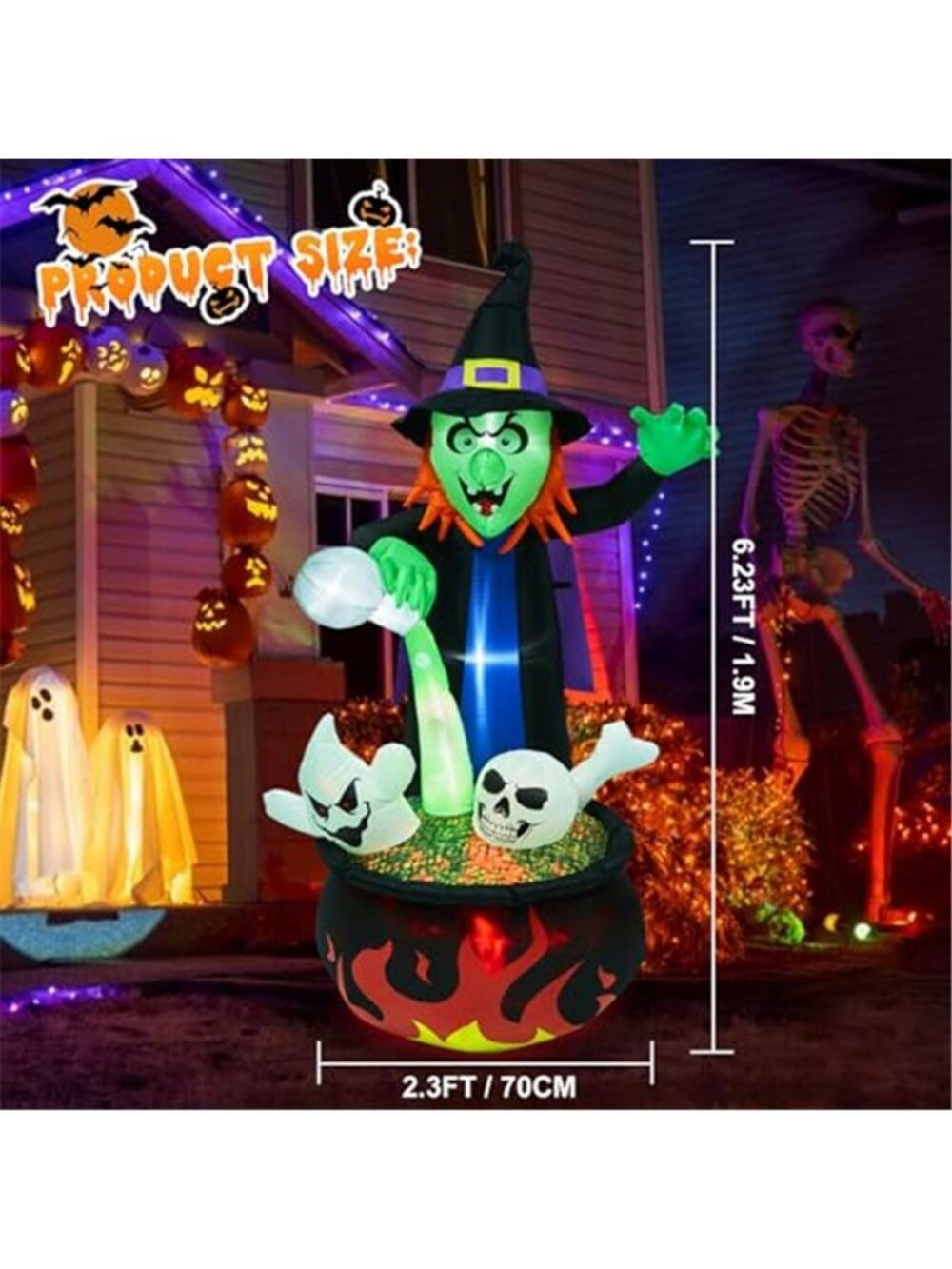 Halloween LED Decorations, Outdoor Inflatable - Picture 2 of 7